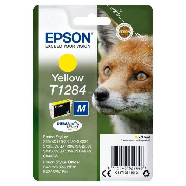 Epson original blkpatron T128 - Yellow - 3,5 ml - 128 Rv