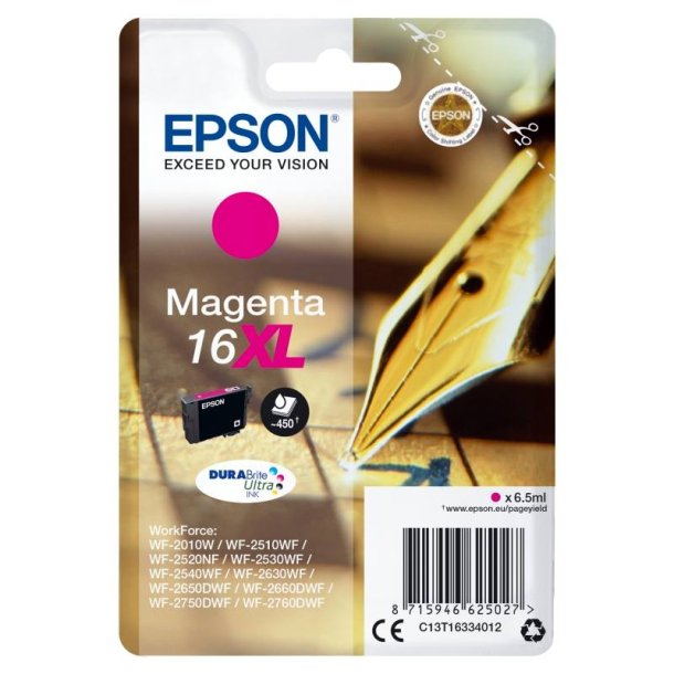 Epson original blkpatron T162XL - Magenta - 6,5 ml - 16XL Pen og krydsord