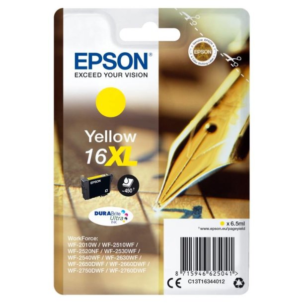 Epson original blkpatron T162XL - Yellow - 6,5 ml - 16XL Pen og krydsord