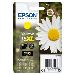Epson original bl�kpatron T18XL - Yellow XL - 6,6 ml - 18 marguerit