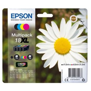 Epson original bl�kpatron T18XL Multipack - S/C/M/Y XL - 11,5/6,6 ml - 18 marguerit