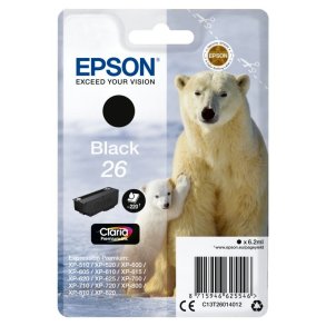 Epson original bl�kpatron T26 - Sort - 6,2 ml - 26 Isbj�rn