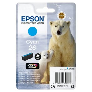 Epson original bl�kpatron T26 - Cyan - 4,5 ml - 26 Isbj�rn