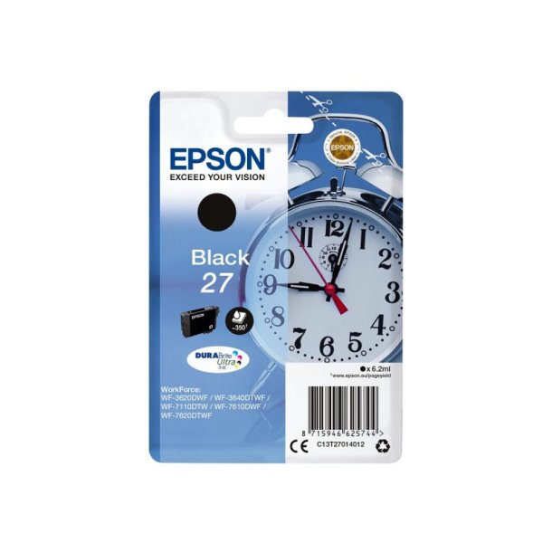 Epson original blkpatron T27 - Sort - 6,2 ml - 27 vkkeur