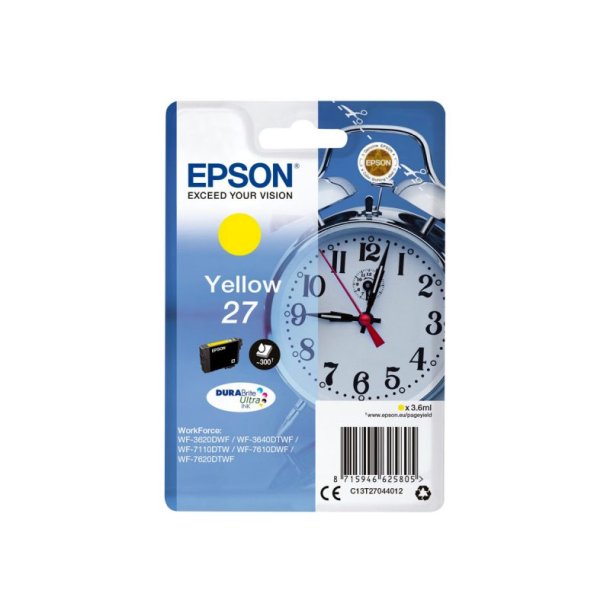 Epson original blkpatron T27 - Yellow - 3,6 ml - 27 vkkeur