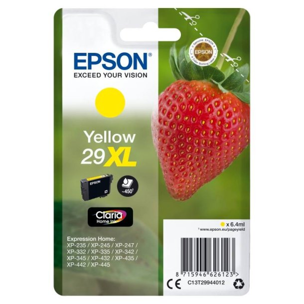 Epson original blkpatron T29XL - Yellow XL - 6,4 ml - 29XL Jordbr