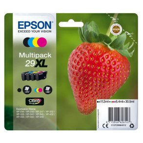 Epson original bl�kpatron T29XL Multipack - S/C/M/Y XL - 11,3/6,4 ml - 29XL Jordb�r