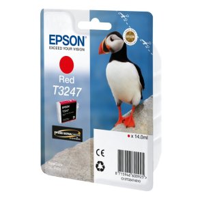 Epson original bl�kpatron T324 - R�d - 14 ml - UltraChrome Hi-Gloss 2