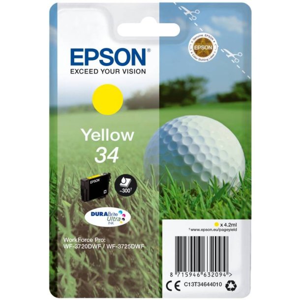 Epson original blkpatron T34 - Yellow - 4,2 ml - 34 Golfbold