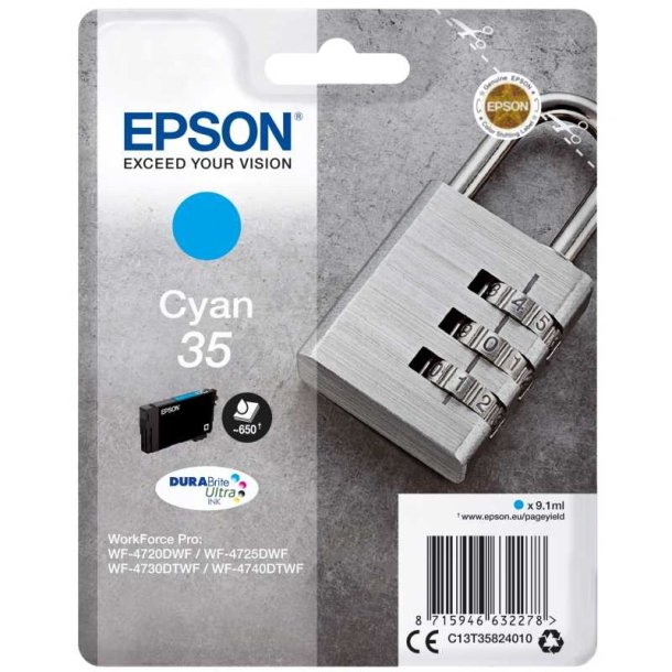 Epson original blkpatron T35 - Cyan - 9,1 ml - 35 Hngels