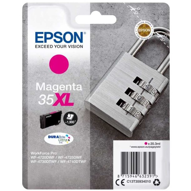 Epson original blkpatron T35XL - Magenta - 20,3 ml - 35XL Hngels