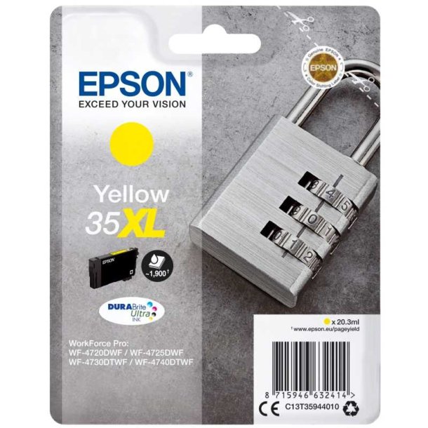 Epson original blkpatron T35XL - Yellow - 20,3 ml - 35XL Hngels