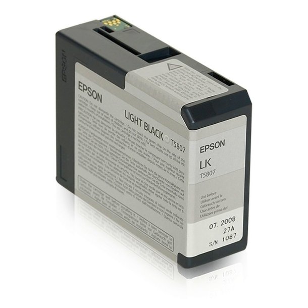 Epson original blkpatron T580 - Lys Sort - 80 ml - UltraChrome K3