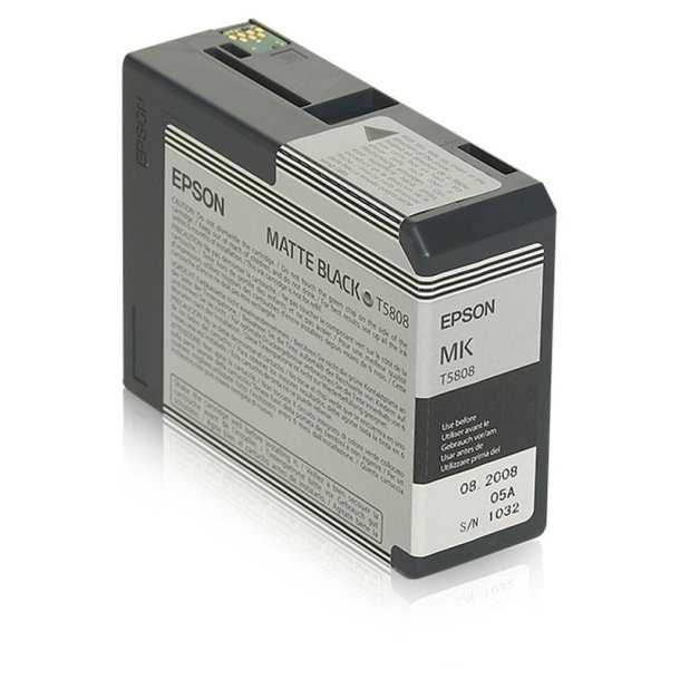 Epson original blkpatron T580 - Mat Sort - 80 ml - UltraChrome K3