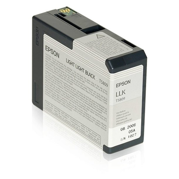 Epson original blkpatron T580 - Lys Lys Sort - 80 ml - UltraChrome K3