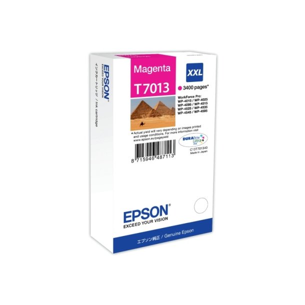 Epson original blkpatron T70 - Workforce Pro WP-40x5/45x5 - Magenta XXL - 3.400 sider