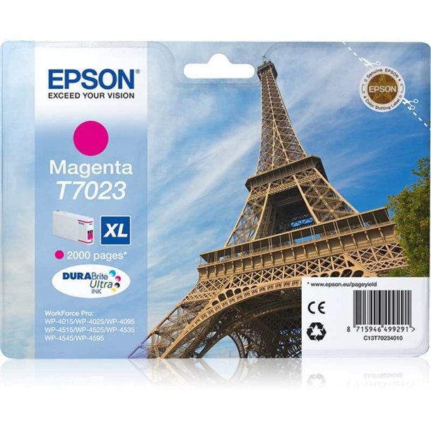 Epson original blkpatron T702 - Magenta XL - 21,3 ml - 702 Eiffeltrn