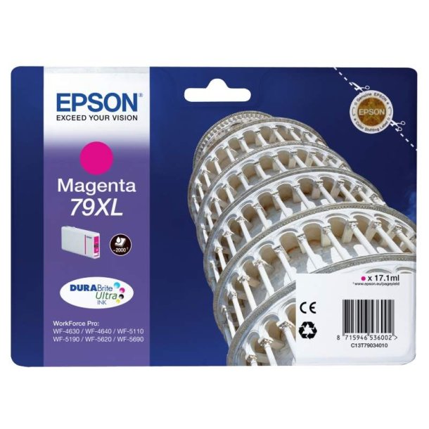 Epson original blkpatron T79 - Workforce Pro WF-46x0/51x0/5190/56xx - Magenta XL - 2.000 sider