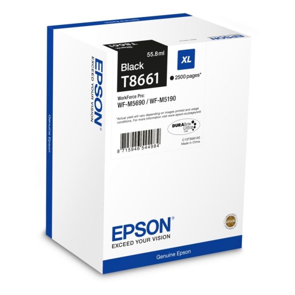 Epson original blkpose T86 - Workforce Pro WF-M5190 / M5690 - Sort XL - 2.500 sider