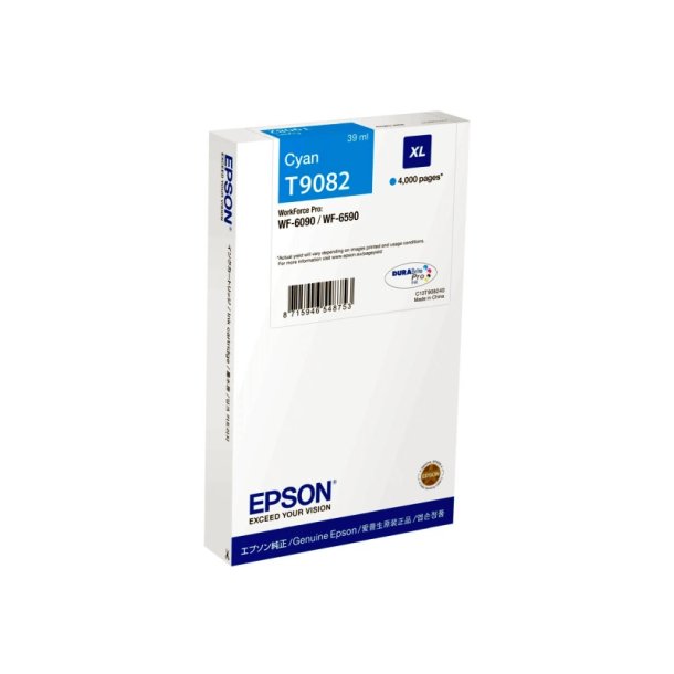 Epson original blkpatron T90 - Workforce Pro WF-6090/6590 - Cyan XL - 4.000 sider