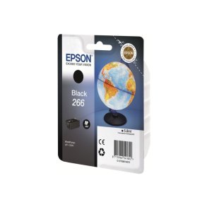 Epson original bl�kpatron T266 - Workforce WF-110 - Sort - 6 ml - 266 Globus