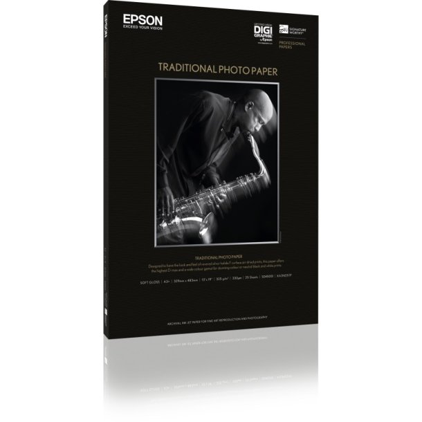 Epson A2 Traditional Soft-Glossy fotopapir - 420mm x 594mm - 330g - 25 ark papir
