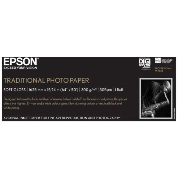 Epson 64" Traditional Soft-Glossy fotopapir - 1626mm x 15m - 300g - 1 rulle papir