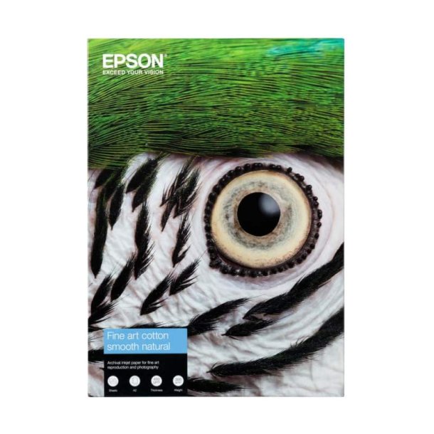 Epson A2 Fine Art II Bomuld smooth natur papir - 420mm x 594mm - 300g - 25 ark kludepapir