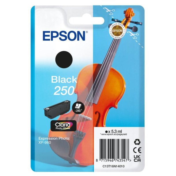 Epson Original Bl�kpatroner 250 - Sort - 5,3 ml