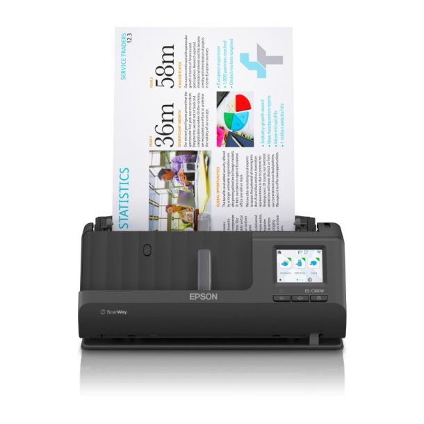 Epson ES-C380W ADF + Ark-fodret scanner - 600 x 600 dpi - A4 - Sort