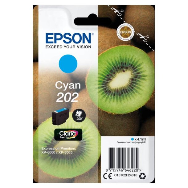 Epson original blkpatron T202 - Cyan - 4.1 ml - 202 Kiwi