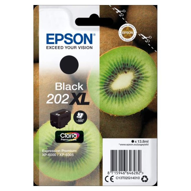 Epson original blkpatron T202XL - Sort XL - 13.8 ml - 202XL Kiwi