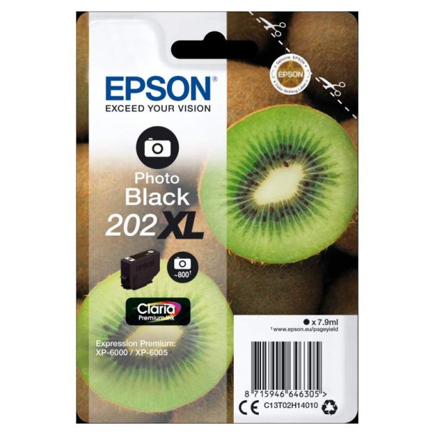 Epson original blkpatron T202XL - Foto-Sort XL -7.9 ml - 202XL Kiwi