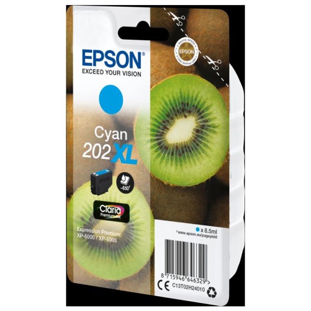 Epson original blkpatron T202XL - Cyan XL - 8.5 ml - 202XL Kiwi