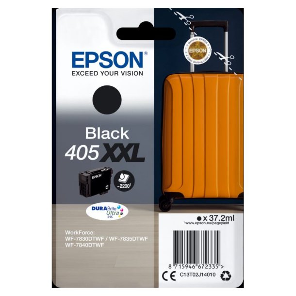 Epson original blkpatron T405XXL - Sort XL - 37,2 ml - 405XXL Kuffert