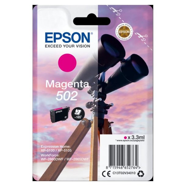 Epson original blkpatron T502 - Magenta - 3,3 ml - 502 Kikkert