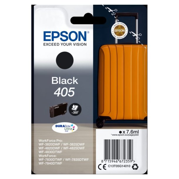 Epson original blkpatron T405 - Sort - 7,6 ml - 405 Kuffert