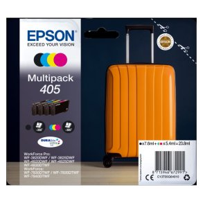 Epson original bl�kpatron T405 - Sort, Cyan, Magenta, Yellow - 7,6 ml - 405 Kuffert