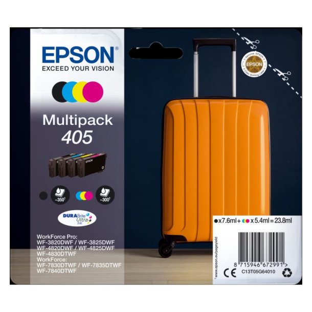 Epson original blkpatron T405 - Sort, Cyan, Magenta, Yellow - 7,6 ml - 405 Kuffert