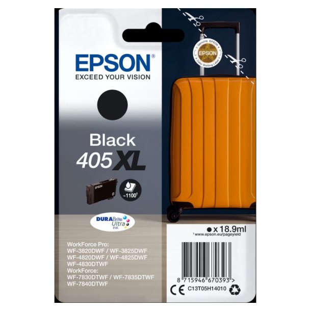 Epson original blkpatron T405XL - Sort XL - 18,9 ml - 405XL Kuffert