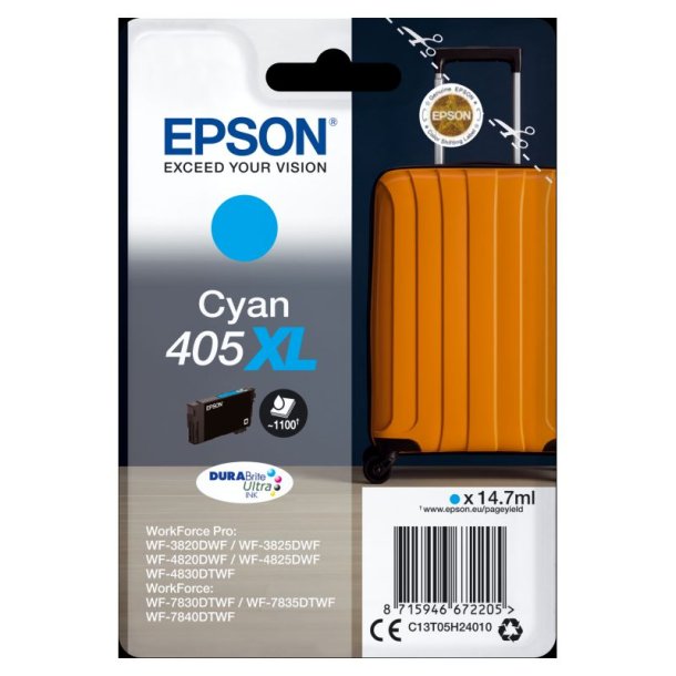 Epson original blkpatron T405XL - Cyan XL - 14,7 ml - 405XL Kuffert