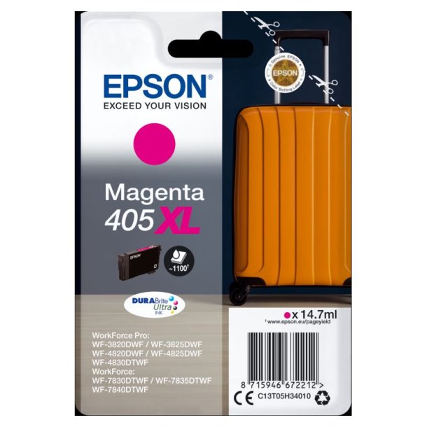 Epson original blkpatron T405XL - Magenta XL- 14,7 ml - 405XL Kuffert