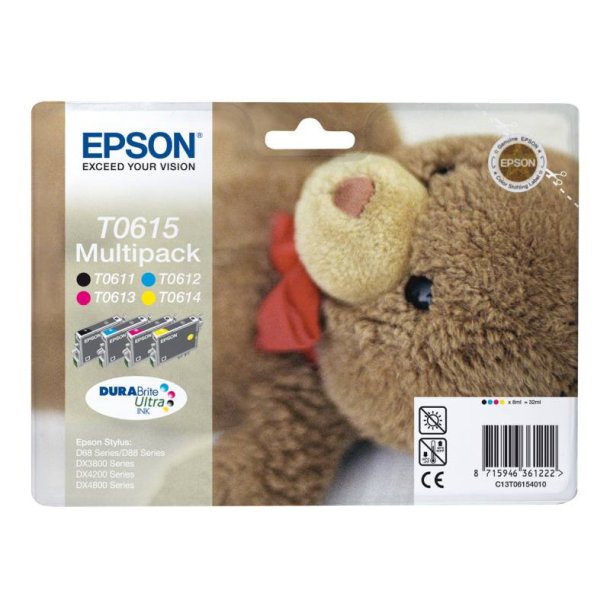 Epson original blkpatron T06 Multipack - Sort, Cyan, Magenta, Yellow - 8 ml - 61 Teddybjrn