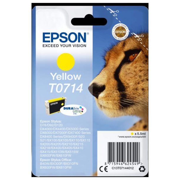 Epson original blkpatron T071 - Yellow - 5,5 ml - 071 Gepard