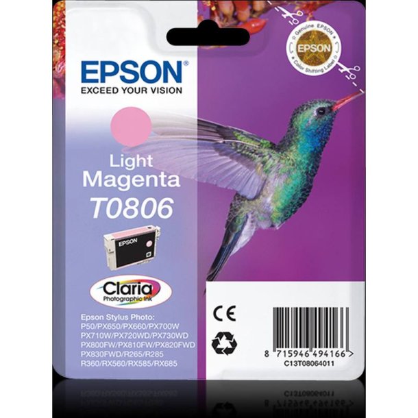 Epson original blkpatron T080 - Lys Magenta - 7,4 ml - 080 Kolibri