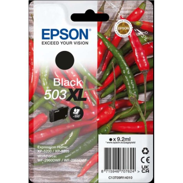 Epson original blkpatron T503XL - Sort - 9,2 ml - 503 Chili