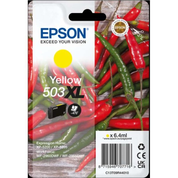 Epson original blkpatron T503XL - Yellow - 6,4 ml - 503 Chili