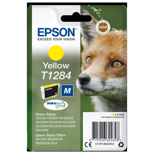 Epson original blkpatron T128 - Yellow - 3,5 ml - 128 Rv