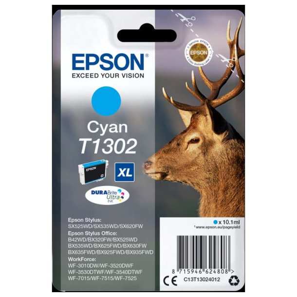 Epson original blkpatron T130 - Cyan XL - 10,1 ml - 130 Kronhjort