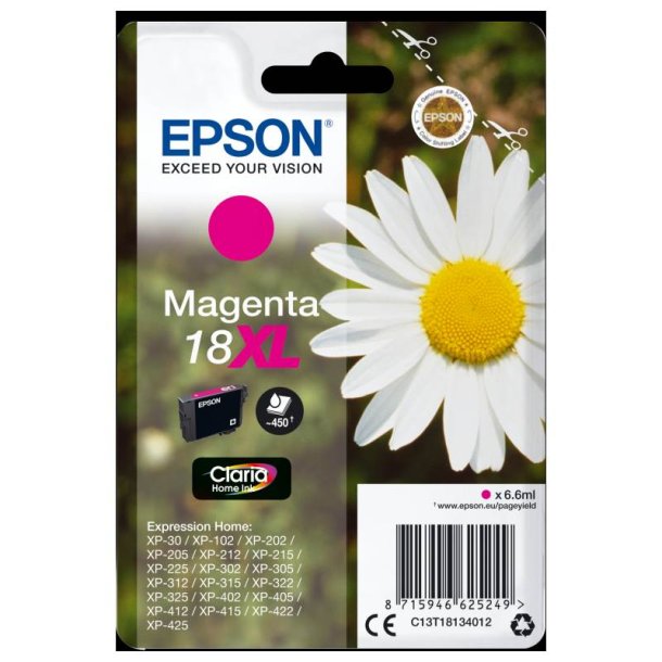 Epson original blkpatron T18XL - Magenta XL - 6,6 ml - 18 marguerit